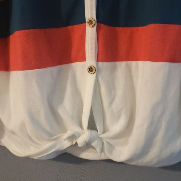 Womens Button Down Color Block Sweater - Picture 6 of 8